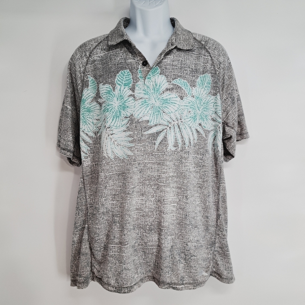 Tommy Bahama Across The Fonds Island Zone‎ Polo in Fog Gray Size XL